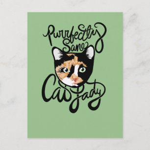 Purrfectly Sane Cat Lady Postcard