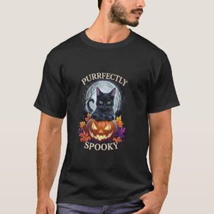 Purrfectly Spooky Black Kitten Halloween Cat Lover T-Shirt