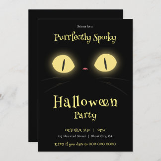 Purrfectly Spooky Cat Lovers' Halloween Party Invitation