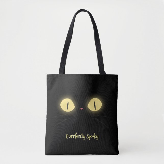 Purrfectly Spooky Cat Lovers Tote Bag (Front)