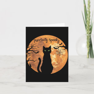 Purrfectly Spooky Halloween Black Cat Lover Card