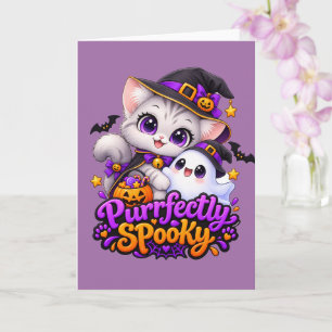 Purrfectly Spooky – Halloween Cat Greeting Card