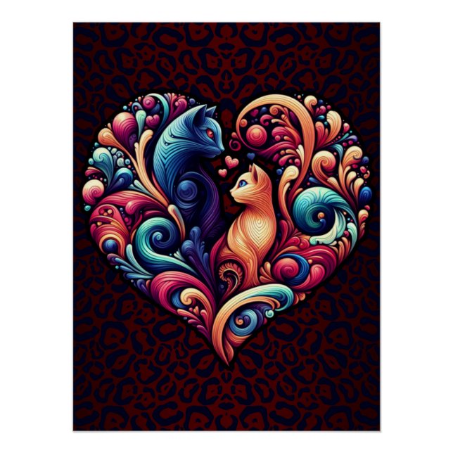 Purrfectly Swirled Love Poster (Front)
