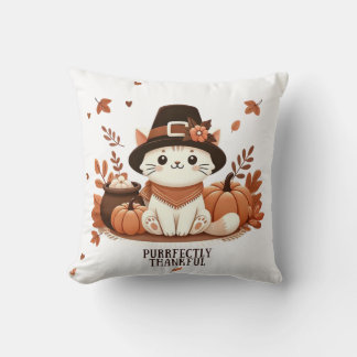 Purrfectly Thankful Cushion