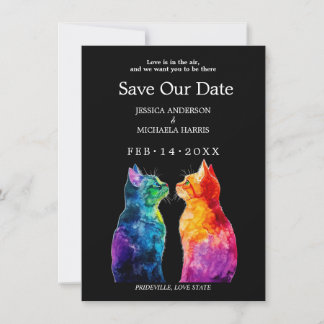 “Purrfectly Yours: A Rainbow Love Story RSVP Card 
