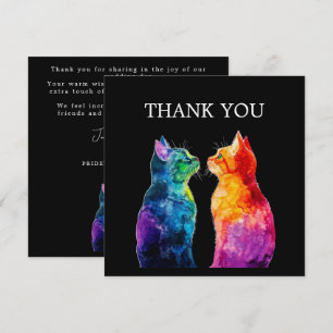 🌈 Purrfectly Yours: Rainbow Love Thank You Card