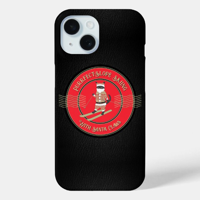Purrfectt-Slope Skiing with Santa Claws Case-Mate iPhone Case (Back)