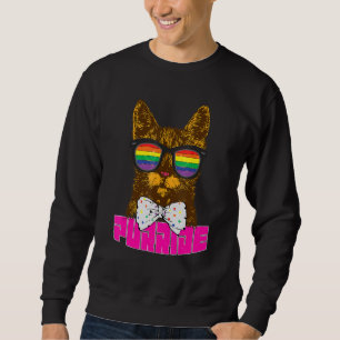 Purride Cat Bisexual Gay Pride Rainbow LGBT Sungla Sweatshirt