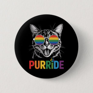 Purride Cat Gay Lesbian Rainbow LGBTQ Ally Pride 6 Cm Round Badge