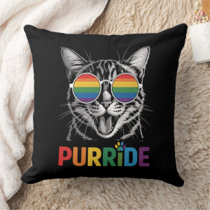 Purride Cat Gay Lesbian Rainbow LGBTQ Ally Pride Cushion