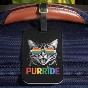 Purride Cat Gay Lesbian Rainbow LGBTQ Ally Pride Luggage Tag
