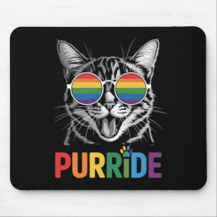 Purride Cat Gay Lesbian Rainbow LGBTQ Ally Pride Mouse Pad