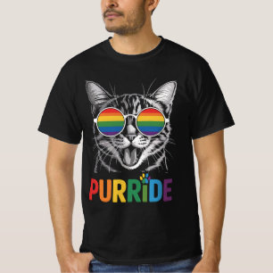 Purride Cat Gay Lesbian Rainbow LGBTQ Ally Pride T-Shirt