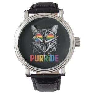 Purride Cat Gay Lesbian Rainbow LGBTQ Ally Pride Watch