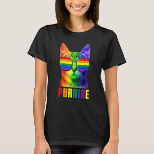 Purride Cat Gay Pride LGBT Month 2023 LGBT Love Ca T-Shirt