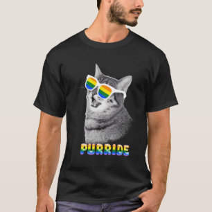 Purride Cat Gay Support Lgbtq Pride Rainbow Transg T-Shirt