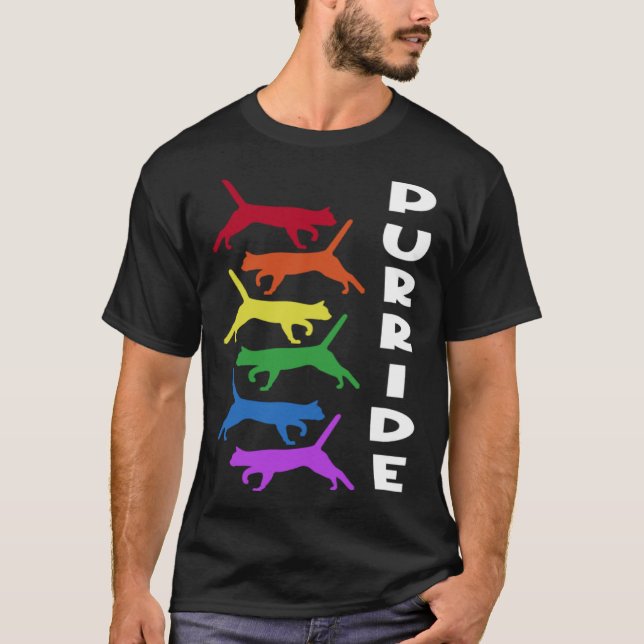 Purride Cat Lgbt T-Shirt (Front)