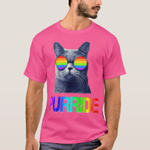 Purride Cat Lover Pride Month Gay Rights Rainbow C T-Shirt
