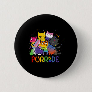Purride Cat Pride Ally Lgbt Rainbow Animal Lovers  6 Cm Round Badge