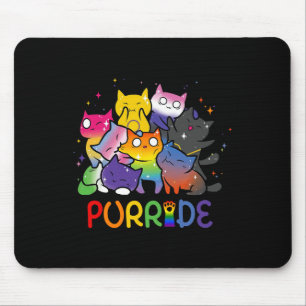 Purride Cat Pride Ally Lgbt Rainbow Animal Lovers Mouse Pad