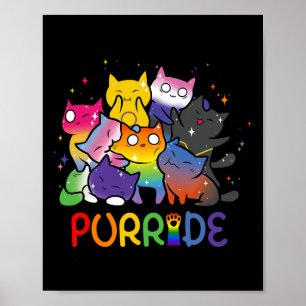 Purride Cat Pride Ally Lgbt Rainbow Animal Lovers Poster