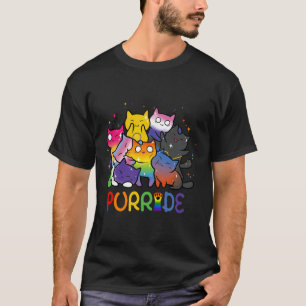 Purride Cat Pride Ally Lgbt Rainbow Animal Lovers T-Shirt