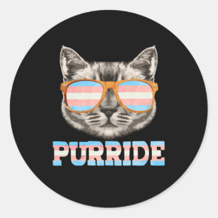 Purride Cat Pride LGBT Transgender Flag Trans Pet Classic Round Sticker