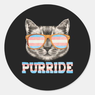 Purride Cat Pride LGBT Transgender Flag Trans Pet Classic Round Sticker