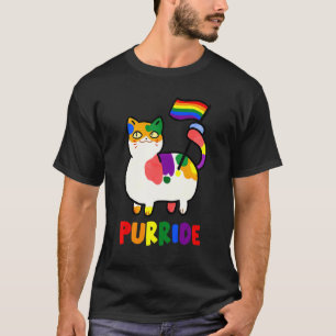 Purride Cat Pride Month Gay Rights Rainbow Cat Lg T-Shirt