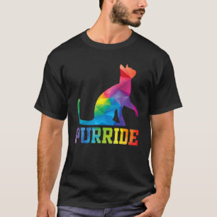 Purride Cat  Pride Month Gay Rights Rainbow Cat T-Shirt