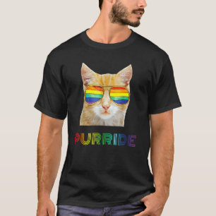 Purride Cat Rainbow Lgbt Pride Awareness Lgbt Mon T-Shirt