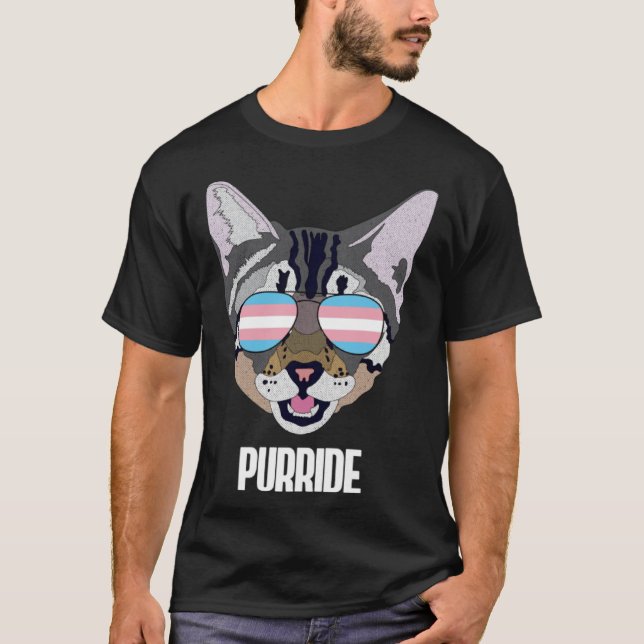 Purride  Cat Trans Pride T-Shirt (Front)