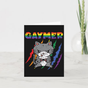 Purride Cat Video Game Gamer Lgbtq Rainbow Flag Ga Card