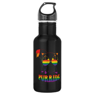 Purride Cute Gay Cat Lesbian Rainbow 532 Ml Water Bottle