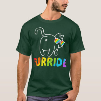 Purride  Funny Cat Gay LGB Pride  Women Men  T-Shirt
