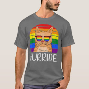 Purride Gay Pride Cat LGBT Ally Kitten Kitty Meow  T-Shirt
