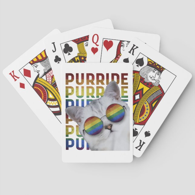 Purride Gay Pride Tee for Women Men LGBT Rainbow C Playing Cards (Back)