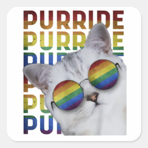 Purride Gay Pride Tee for Women Men LGBT Rainbow C Square Sticker