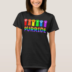 Purride LGBTQ Cat Footprint LGBT Pride T-Shirt