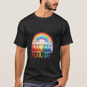 Purride LGBTQ Cats Rainbow Rainbow Gay Pride T-Shirt