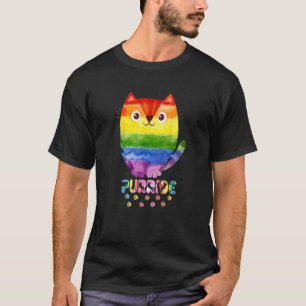Purride Paw Cat Lgbt Cat Gay Pride Lgbt Rainbow T-Shirt