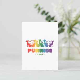 Purride – Rainbow Cat Silhouette LGBTQ+ Pride Pun Postcard