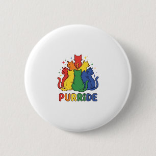 Purride Rainbow Cat Vintage Vector Design_1 6 Cm Round Badge