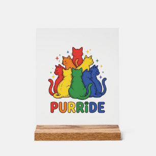Purride Rainbow Cat Vintage Vector Design_1 Acrylic Sign