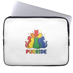 Purride Rainbow Cat Vintage Vector Design_1 Laptop Sleeve