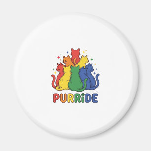 Purride Rainbow Cat Vintage Vector Design_1 Magnet
