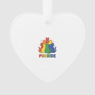 Purride Rainbow Cat Vintage Vector Design_1 Ornament