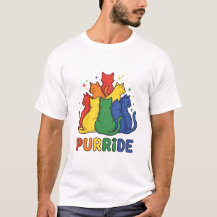 Purride Rainbow Cat Vintage Vector Design_1 T-Shirt