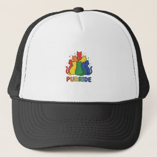 Purride Rainbow Cat Vintage Vector Design_1 Trucker Hat