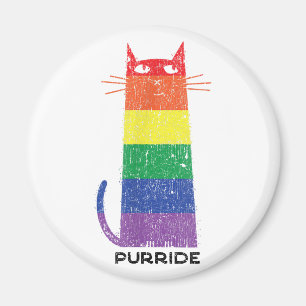 Purride Shirt LGBT Funny Gay Pride Cat Saying Grap Magnet